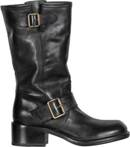Fiorentini+Baker Luxe Leren Laars met Ronde Neus en Zijrits Zwart Dames