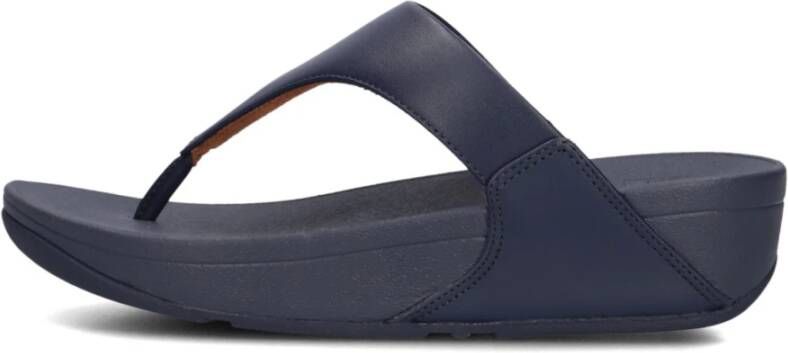 Fitflop Blauwe Leren Dames Teenslippers