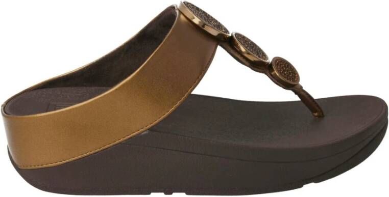 FitFlop Bronzen Dames Sandaal Cirkels Kralen Brown Dames