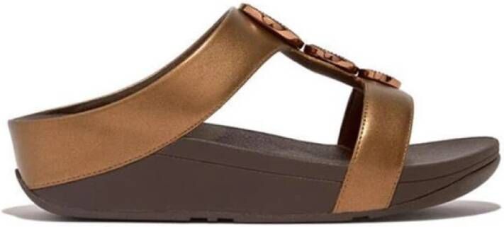 FitFlop Bronzen Kralen Sandalen Brown Dames