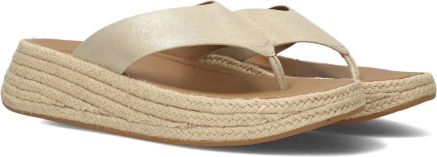 FitFlop F-Mode Espadrille Shimmersuede Toe-Post Sandals Dames Sandalen Metallic Beige - Foto 4