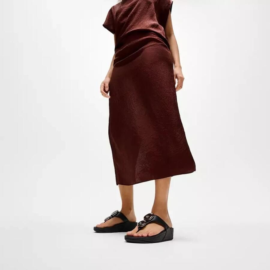FitFlop Lulu Marbled Stone Toe-post Slippers Dames Zwart - Foto 5