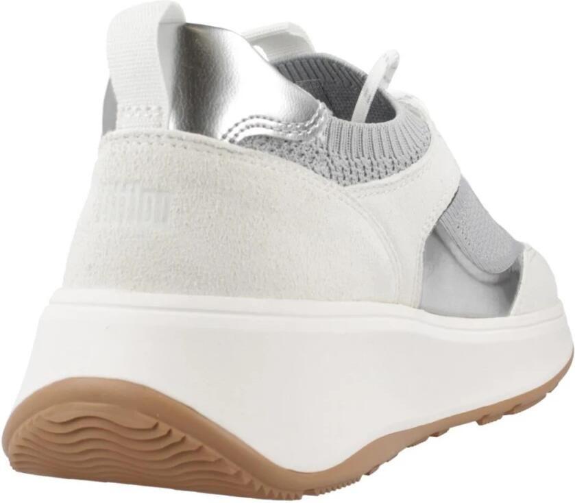 FitFlop F-Mode Suede Knit Flatform Slip-On Laced Sneakers WIT - Foto 3