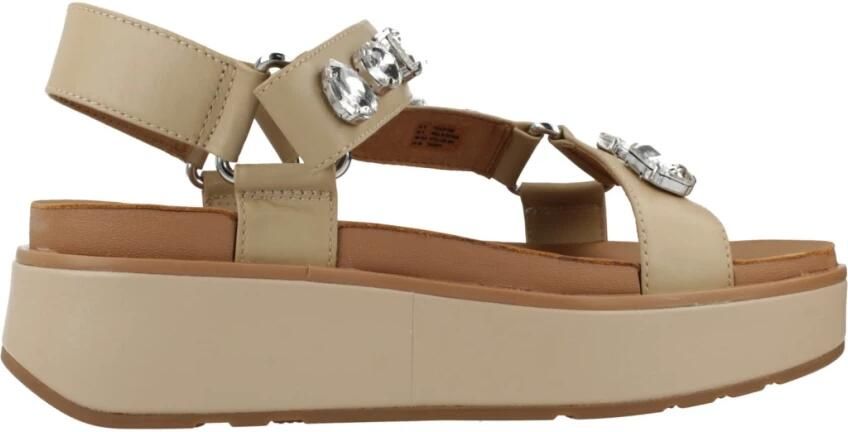 FitFlop Gen-FF Max Ultra-Jewel Leather Back-Strap Sandals BEIGE - Foto 3