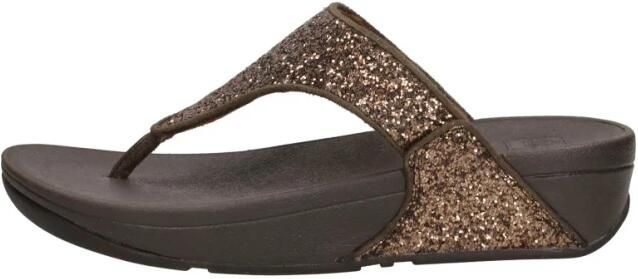 FitFlop Lulu Glitter Toe Thongs PU Glitter Teenslippers donkerbruin - Foto 7