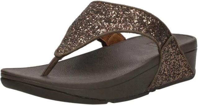 FitFlop Lulu Glitter Toe Thongs PU Glitter Teenslippers donkerbruin - Foto 8