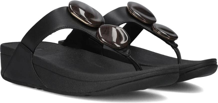 FitFlop Lulu Marbled Stone Toe-post Slippers Dames Zwart - Foto 7