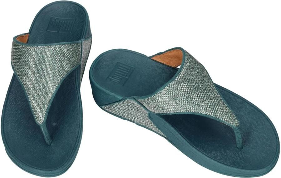 FitFlop Lulu Shimmerglitz Toe-Post Sandals Dames Sandalen Deep Ocean - Foto 4