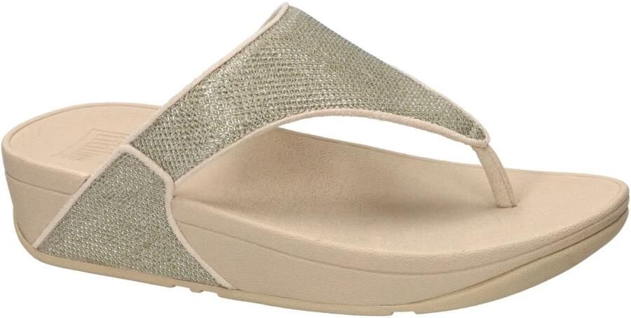 FitFlop Lulu Shimmerglitz Toe-Post Sandals Dames Sandalen Metallic Beige - Foto 11