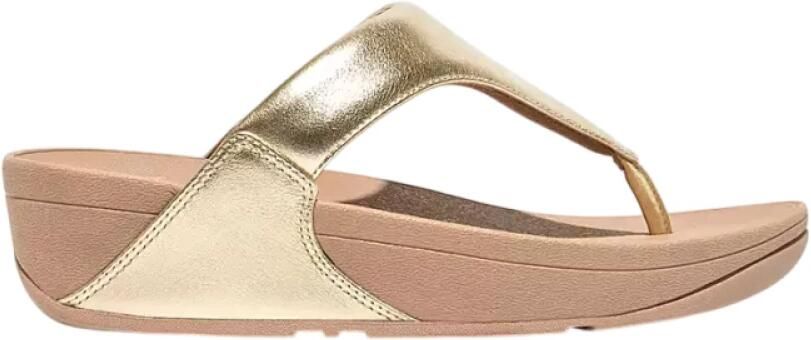 FitFlop Lulu Leather Toepost Vrouwen Teenslippers Platino - Foto 4