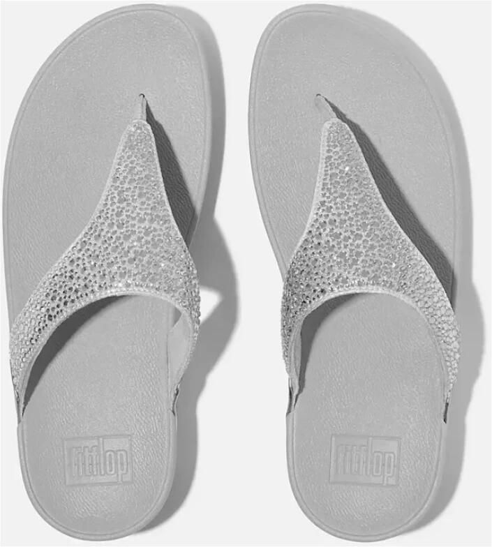 FitFlop Damen Flip Flops Lulu Crystal-Mix Toe-Post Sandals JE3 Silver - Foto 3