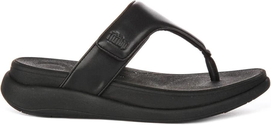 FitFlop F-Mode Go Adjustable Flatform Toe-Post Sandals -Slippers Vrouwen All Zwart - Foto 7