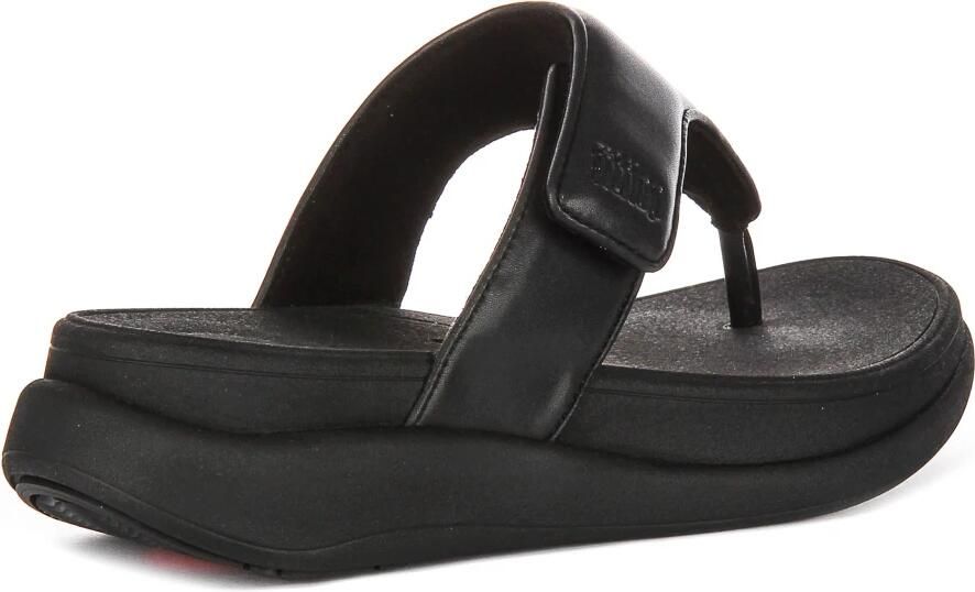 FitFlop F-Mode Go Adjustable Flatform Toe-Post Sandals -Slippers Vrouwen All Zwart - Foto 8