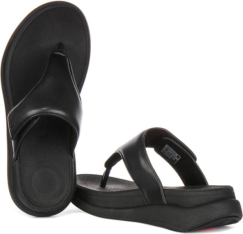 FitFlop F-Mode Go Adjustable Flatform Toe-Post Sandals -Slippers Vrouwen All Zwart - Foto 2