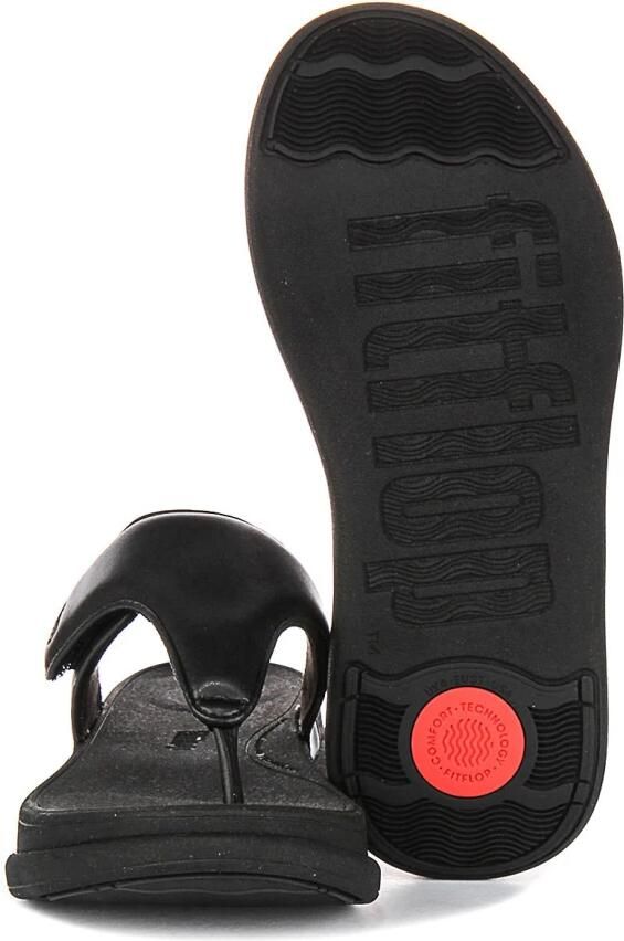 FitFlop F-Mode Go Adjustable Flatform Toe-Post Sandals -Slippers Vrouwen All Zwart - Foto 6