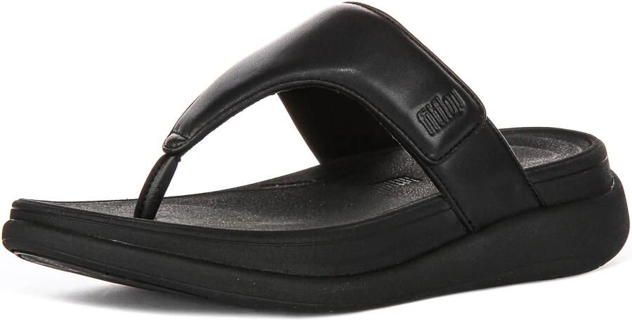 FitFlop F-Mode Go Adjustable Flatform Toe-Post Sandals -Slippers Vrouwen All Zwart - Foto 10
