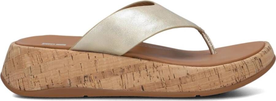 FITFLOP Slippers Dames Ft7 Maat: 37 Materiaal: Leer Kleur: Goud