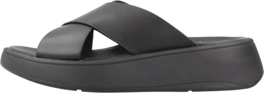 FitFlop Leren Flatform Sliders Black Dames