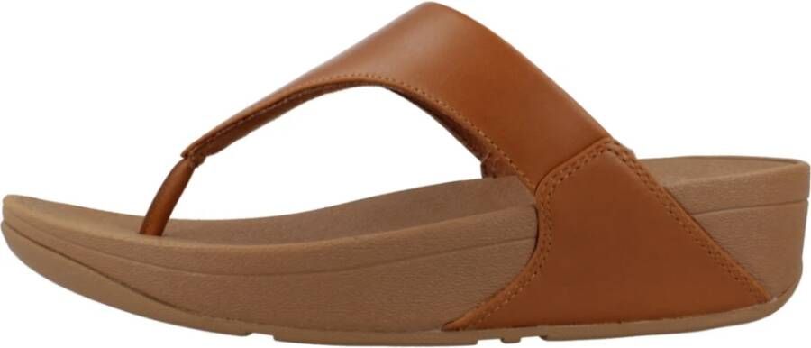 FitFlop Leren Teenslippers Brown Dames