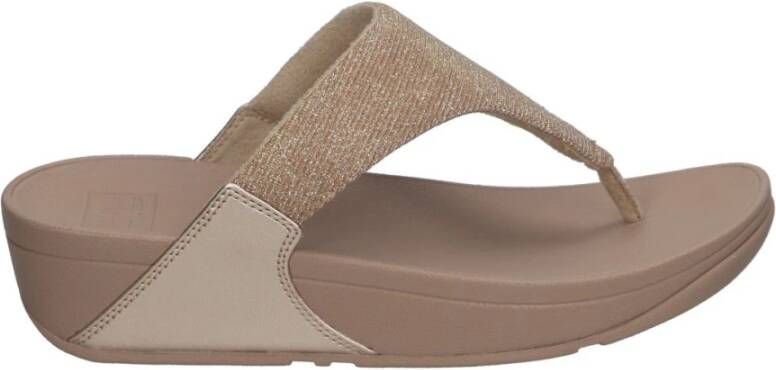 FitFlop TM Lulu Shimmer Toe-Post teenslippers beige - Foto 2
