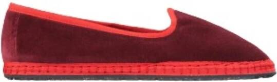 Flabelus Velvet Slippers met Rode Bies