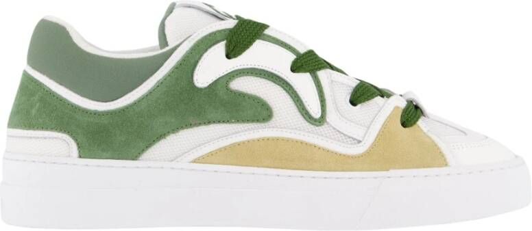 FLÂNEUR Avenue sneaker van kalfsleer met mesh en suède details