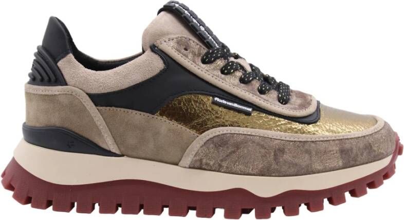 FLORIS VAN BOMMEL Lage Sneakers Dames Grommi 02.03 Maat: 42 Materiaal: Suède Kleur: Goud - Foto 3
