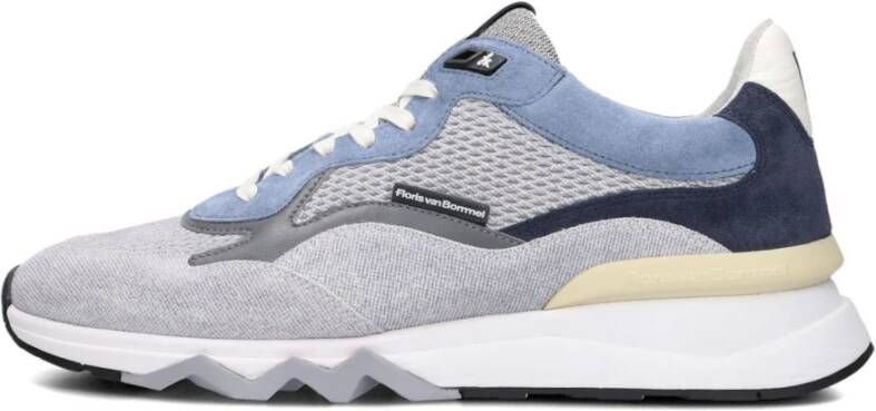 Floris van Bommel Blauwe Lage Sneakers De Zager