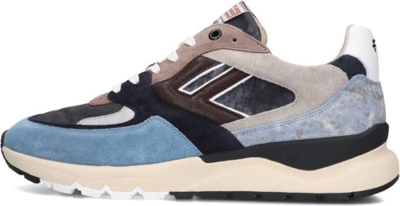 Floris van Bommel Blauwe Suède Lage Sneakers