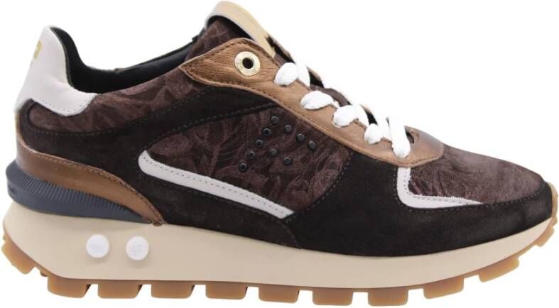 FLORIS VAN BOMMEL Lage Sneakers Dames Sfw-10084 Blokki Maat: 35 Materiaal: Leer Kleur: Bruin