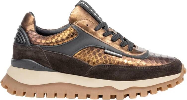 FLORIS VAN BOMMEL Lage Sneakers Dames Sfw-10100 Grommi 37 5 Suède Bronskleurig - Foto 3