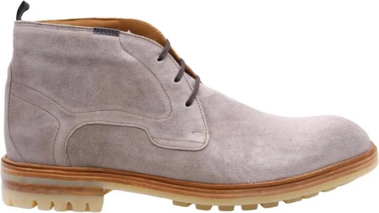 Floris van Bommel Elegante Leren Enkellaarsjes voor Vrouwen Gray Heren