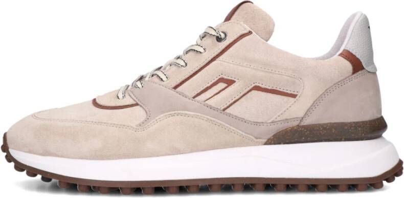 Floris van Bommel Elegante Taupe Lage Sneakers