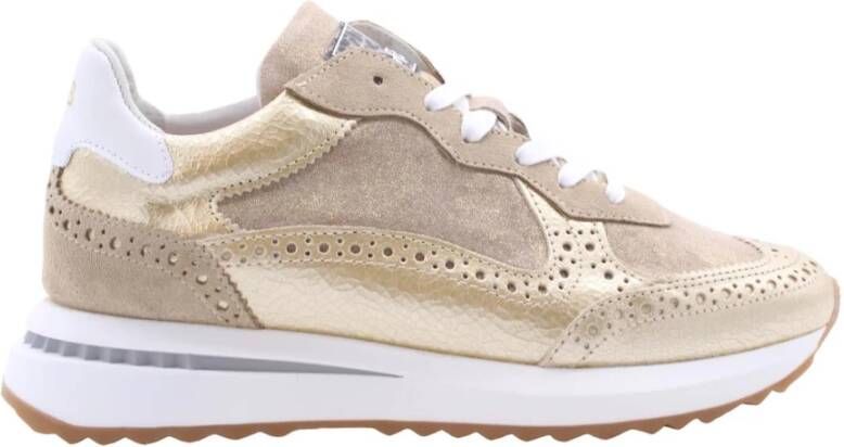 Floris van Bommel Sneakers Dames Lage sneakers Damesschoenen Leer SFW-10109 Goud - Foto 4