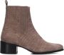 Floris van Bommel Evi 01.12 suède enkellaarzen met crocoprint taupe - Thumbnail 2