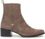 Floris van Bommel Evi 01.12 suède enkellaarzen met crocoprint taupe - Thumbnail 8