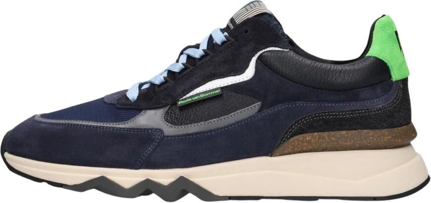FLORIS VAN BOMMEL Lage Sneakers Heren Sfm-10234 De Zager Maat: 45⅓ Materiaal: Leer Kleur: Blauw - Foto 5