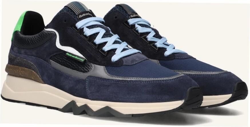 FLORIS VAN BOMMEL Lage Sneakers Heren Sfm-10234 De Zager Maat: 45⅓ Materiaal: Leer Kleur: Blauw - Foto 4