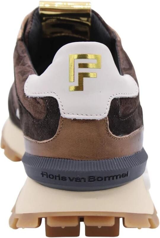 FLORIS VAN BOMMEL Lage Sneakers Dames Sfw-10084 Blokki Maat: 35 Materiaal: Leer Kleur: Bruin
