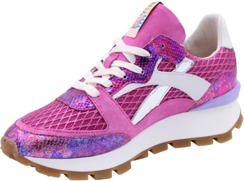 Floris van Bommel Sneakers laag 'BLOKKI 07' violetblauw pink wit - Foto 7
