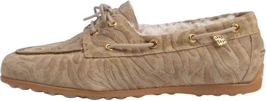 FLORIS VAN BOMMEL Mocassins Dames Sfw-30028 Bohwi Suède Beige