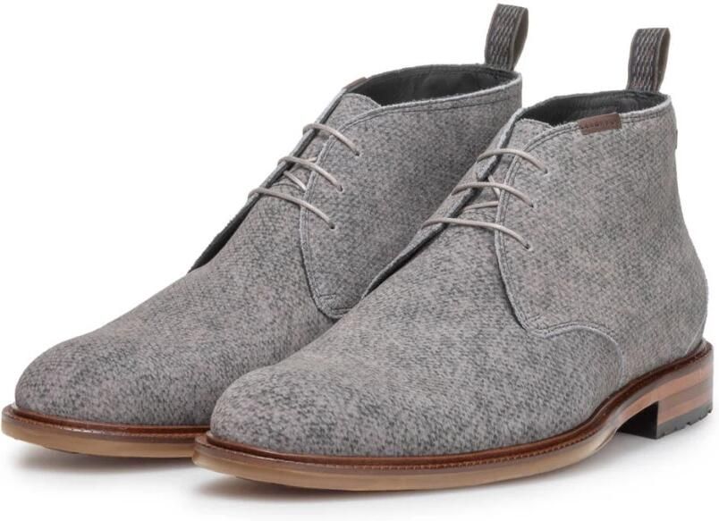 Floris van Bommel Casual Grijs Suède Print Laarzen