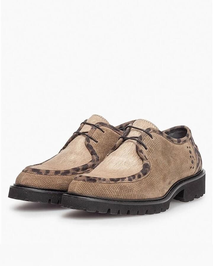 FLORIS VAN BOMMEL Veterschoenen Dames Sfw-30036 Selsi Maat: 38 Materiaal: Suède Kleur: Taupe - Foto 4