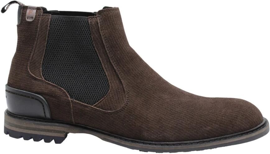 Floris van Bommel Suède chelsea boots donkerbruin - Foto 4