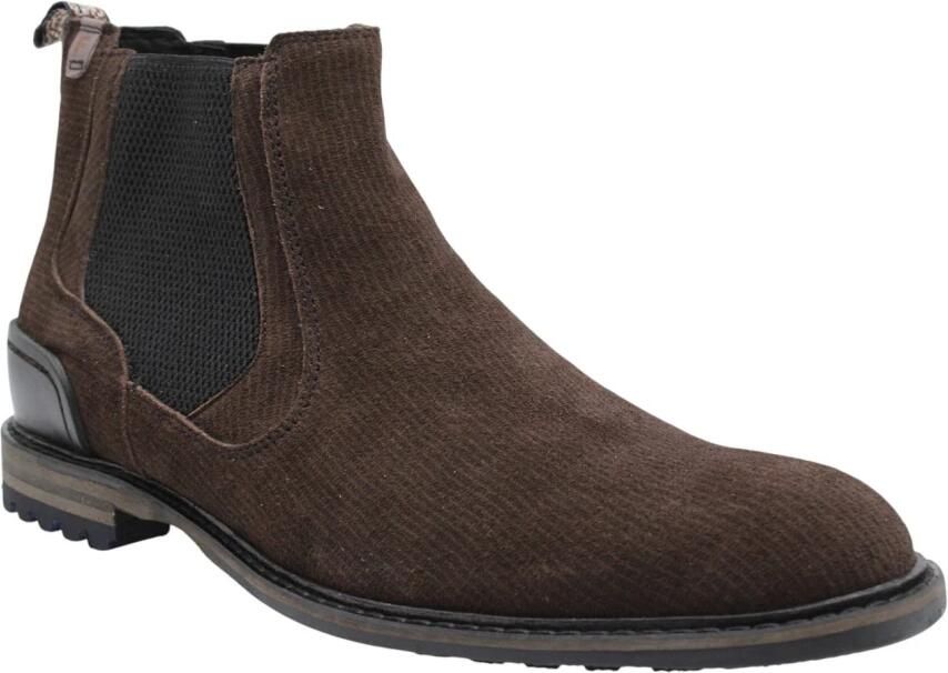 Floris van Bommel Suède chelsea boots donkerbruin - Foto 6