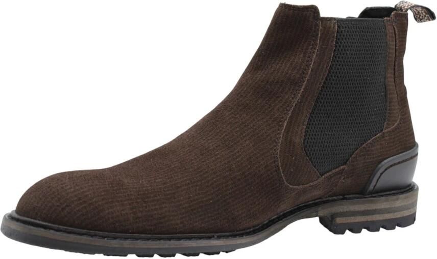 Floris van Bommel Suède chelsea boots donkerbruin - Foto 7