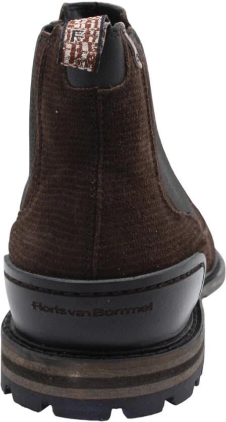 Floris van Bommel Suède chelsea boots donkerbruin - Foto 8