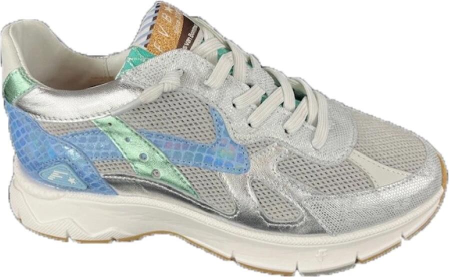 FLORIS VAN BOMMEL Lage Sneakers Dames Sfw-10152 Daysi Textiel Zilver - Foto 6