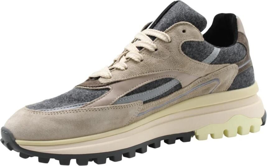 Floris van Bommel Sneakers laag 'De Gripper 02 ' bruin brokaat grijs gemêleerd zilver - Foto 7