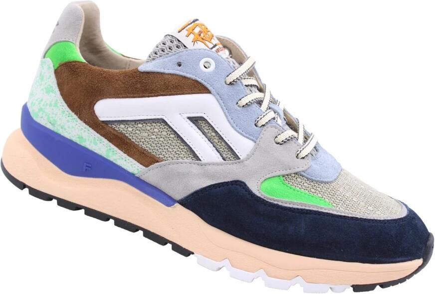 FLORIS VAN BOMMEL Lage Sneakers Heren Sfm-10154 De Treener Suède Blauw - Foto 8
